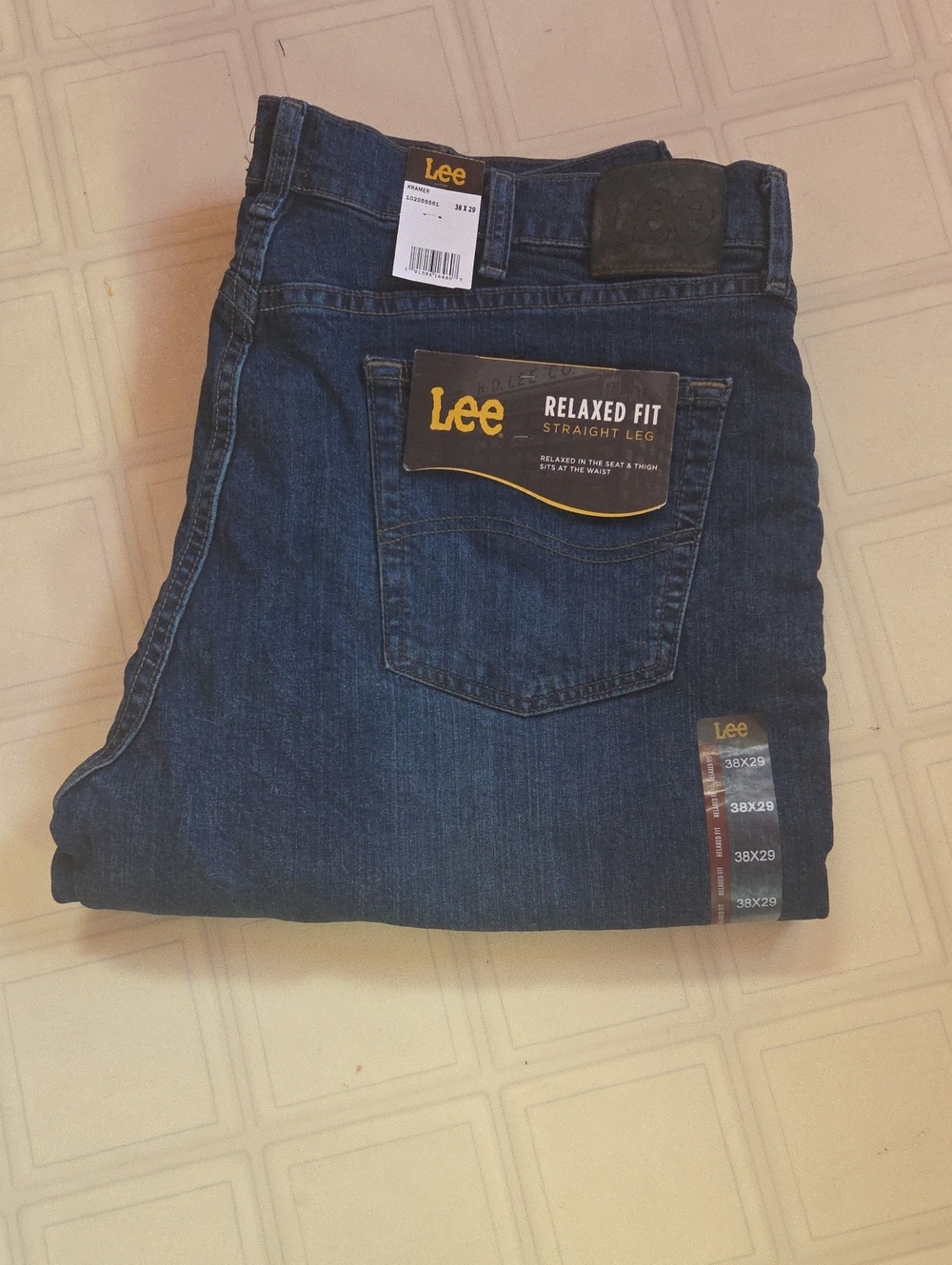 Lee Relaxed Fit Straight Leg Jeans - Dark Blue Denim